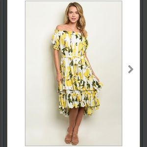 White Lemon 🍋 print tent dress